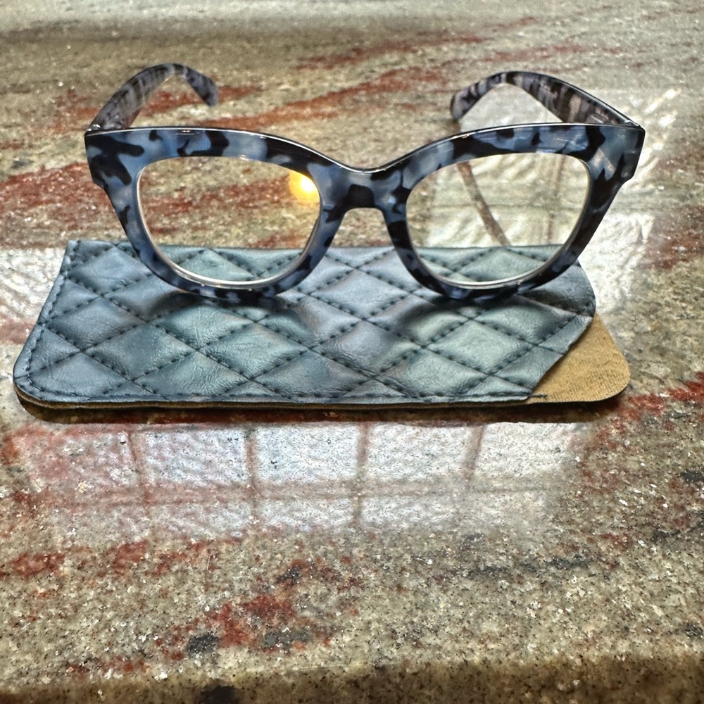 Blue Reader Glasses +1.00 Blue Light Blocking